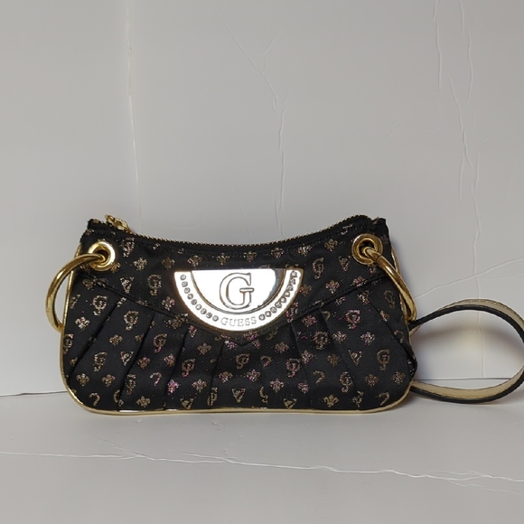 Guess Black Mini Bag with Gold Details (Wristlet) - Picture 1 of 9